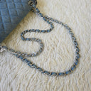 Sac à bandoulière Timeless 25CM en denim tressé bleu - Chanel