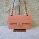 Sac à bandoulière Timeless 23CM en cuir lisse orange clair - Chanel