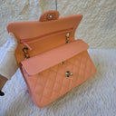 Sac à bandoulière Timeless 23CM en cuir lisse orange clair - Chanel