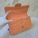 Sac à bandoulière Timeless 23CM en cuir lisse orange clair - Chanel