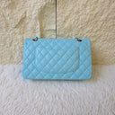 Sac à bandoulière Timeless 25CM en cuir lisse bleu ciel - Chanel