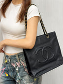 Sac Tote Bag en cuir noir - Chanel