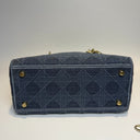 Sac à bandoulière Lady D-Lite en toile denim bleue - Christian Dior