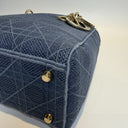 Sac à bandoulière Lady D-Lite en toile denim bleue - Christian Dior