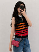 Sac à bandoulière Wallet-On-Chain en cuir rose - Chanel