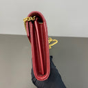 Sac à bandoulière Cassandre en cuir grain de poudre rouge - Saint-Laurent