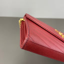 Sac à bandoulière Cassandre en cuir grain de poudre rouge - Saint-Laurent
