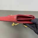 Sac à bandoulière Cassandre en cuir grain de poudre rouge - Saint-Laurent