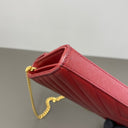 Sac à bandoulière Cassandre en cuir grain de poudre rouge - Saint-Laurent