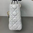 Sac à bandoulière Lady Dior Small en cuir lisse gris - Christian Dior