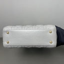 Sac à bandoulière Lady Dior Small en cuir lisse gris - Christian Dior