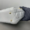 Sac à bandoulière Lady Dior Small en cuir lisse gris - Christian Dior