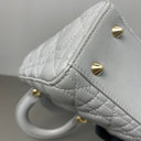 Sac à bandoulière Lady Dior Small en cuir lisse gris - Christian Dior