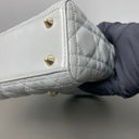 Sac à bandoulière Lady Dior Small en cuir lisse gris - Christian Dior