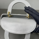Sac à bandoulière Lady Dior Small en cuir lisse gris - Christian Dior