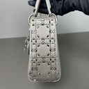 Sac à bandoulière Mini Lady Dior en Satin avec strass gris - Christian Dior