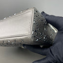 Sac à bandoulière Mini Lady Dior en Satin avec strass gris - Christian Dior