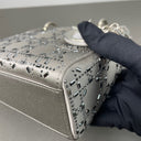 Sac à bandoulière Mini Lady Dior en Satin avec strass gris - Christian Dior