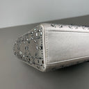 Sac à bandoulière Mini Lady Dior en Satin avec strass gris - Christian Dior