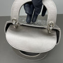 Sac à bandoulière Mini Lady Dior en Satin avec strass gris - Christian Dior