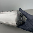 Sac à bandoulière Mini Lady Dior en Satin avec strass gris - Christian Dior