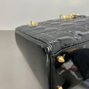 Sac à bandoulière Lady Dior Médium Vintage en cuir verni noir - Christian Dior