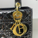 Sac à bandoulière Lady Dior Médium Vintage en cuir verni noir - Christian Dior