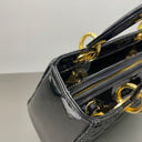Sac à bandoulière Lady Dior Médium Vintage en cuir verni noir - Christian Dior