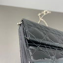 Sac à bandoulière Wallet-On-Chain Lady Dior en cuir verni noir - Christian Dior