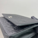 Sac à bandoulière Wallet-On-Chain en cuir noir - Chanel