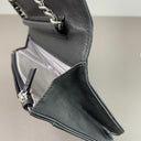 Sac à bandoulière Wallet-On-Chain en cuir noir - Chanel
