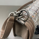 Sac à bandoulière Boy en cuir caviar marron et tweed - Chanel