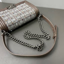 Sac à bandoulière Boy en cuir caviar marron et tweed - Chanel
