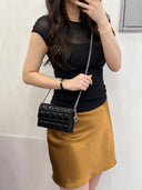 Sac à bandoulière Wallet-On-Chain Lady Dior en cuir verni noir - Christian Dior