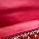 Sac à bandoulière Maxi Jumbo en cuir verni bordeaux - Chanel