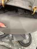 Sac à bandoulière Lady Dior Small en cuir lisse gris - Christian Dior
