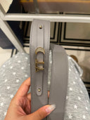Sac à bandoulière Lady Dior Small en cuir lisse gris - Christian Dior