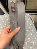 Sac à bandoulière Lady Dior Small en cuir lisse gris - Christian Dior
