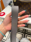 Sac à bandoulière Lady Dior Small en cuir lisse gris - Christian Dior