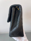 Sac à bandoulière Timeless Square en cuir lisse noir - Chanel