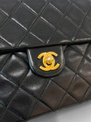 Sac à bandoulière Timeless Square en cuir lisse noir - Chanel