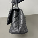Sac à bandoulière Coco Handle en cuir caviar noir - Chanel