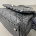 Sac à bandoulière Coco Handle en cuir caviar noir - Chanel