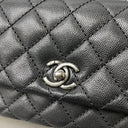 Sac à bandoulière Coco Handle en cuir caviar noir - Chanel
