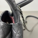 Sac à bandoulière Coco Handle en cuir caviar noir - Chanel