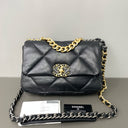Sac à bandoulière Chanel 19 small en cuir noir - Chanel