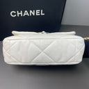 Sac à bandoulière Chanel 19 small en cuir blanc - Chanel