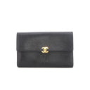 Portefeuille long en cuir caviar noir - Chanel