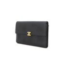 Portefeuille long en cuir caviar noir - Chanel