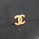 Portefeuille long en cuir caviar noir - Chanel